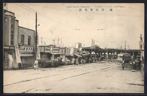 AK Yokohama, Railway Station, after great earthquake