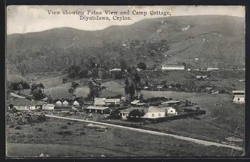 AK Diyatalawa, View showing Patna View and Camp Cottage