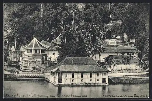 AK Kandy, Library and Temple from Upper Lake Road