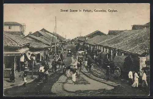 AK Colombo /Ceylon, Street Scene in Pettah