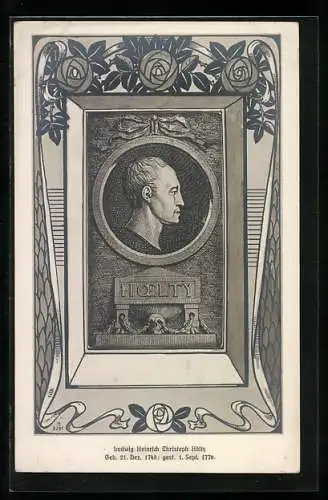 AK Seitliches Portrait von Ludwig Heinrich Christoph Hölty