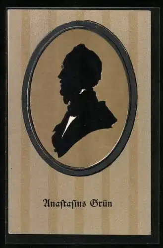 Künstler-AK Scherenschnitt von Anastasius Grün