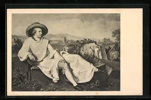 Künstler-AK Goethe in der Campagna
