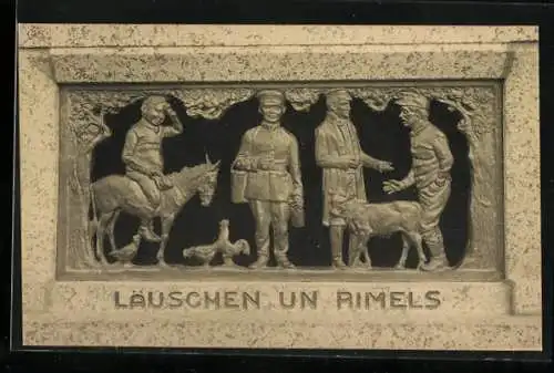 AK Relief mit Fritz Reuters Läuschen und Rimels