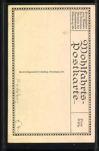 AK Generalfeldmarschall Paul von Hindenburg in Uniform mit Pickelhaube und Fernglas