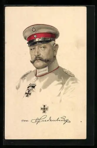AK Paul von Hindenburg in Uniform mit Eisernem Kreuz