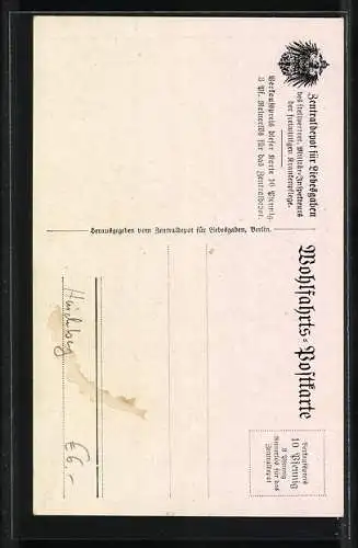 AK General-Feldmarschall Paul von Hindenburg in Uniform an einem Tisch