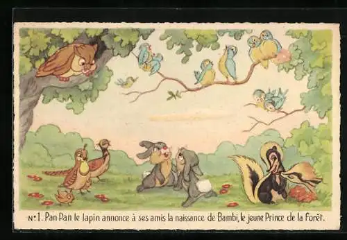 AK Die Waldbewohner aus Disney`s Bambi