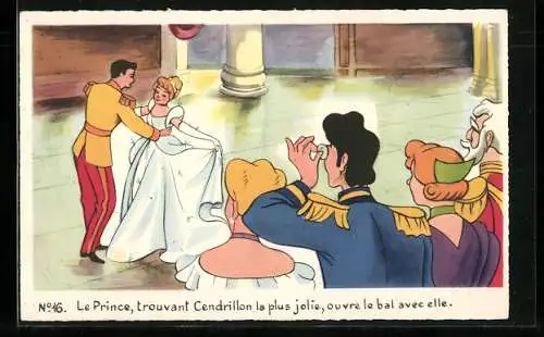 AK Disney`s Cinderella tanzt mit dem Prinz