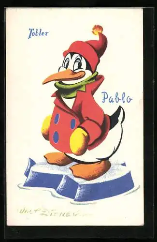 AK Der Pinguin Pablo auf einer Eisscholle, Disney