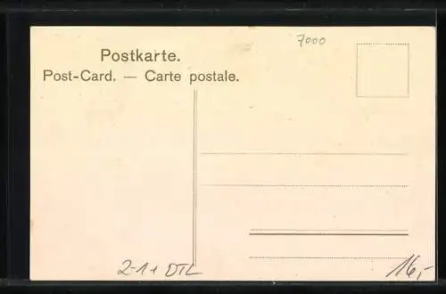 AK Stuttgart, Württ. Philatelisten Verein, 25. Stiftungsfest 1907, Württemberg. Freimarke