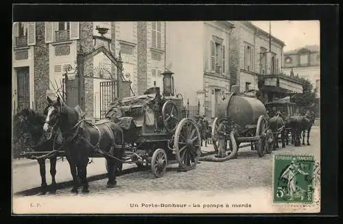 AK Un Porte-Bonheur, La pompe a merde, Gülle-Lokomobil