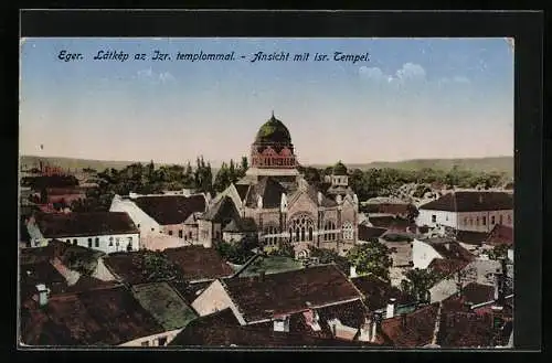 AK Eger, Ansicht mit isr. Tempel, Synagoge