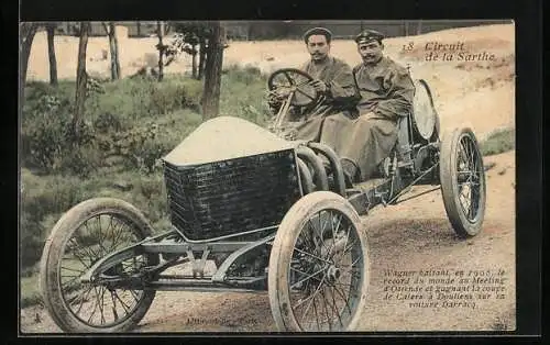 AK Wagner sur Voiture Darracq, Autorennen Circuit de la Sarthe