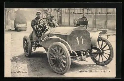 AK Circuit d`Auvergne, Coupe Gordon Bennett 1905, Hyeronimus im Mercedes Auto mit der Startnummer 11
