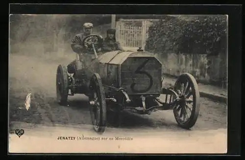 AK Jenatzy im Mercedes Rennauto mit der Startnummer 3