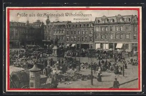 AK Wilhelmshaven, Litfasssäule auf dem Bismarckplatz