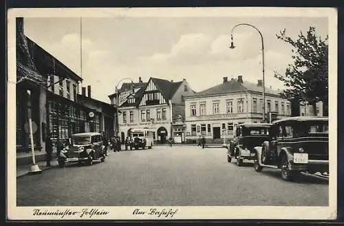 AK Neumünster /Holstein, Restaurant Deutsches Haus und Hotel am Bahnhof