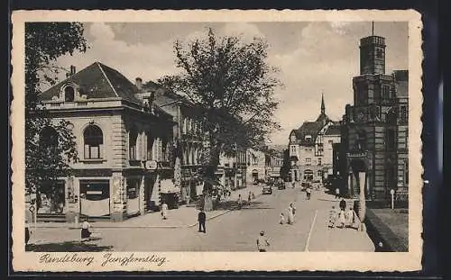 AK Rendsburg, Strassenpartie am Jungfernstieg