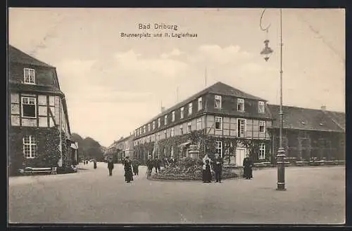 AK Bad Driburg, Brunnenplatz und II. Logierhaus