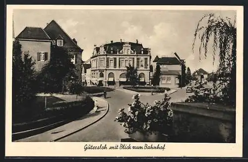 AK Gütersloh, Strassenpartie am Bahnhof