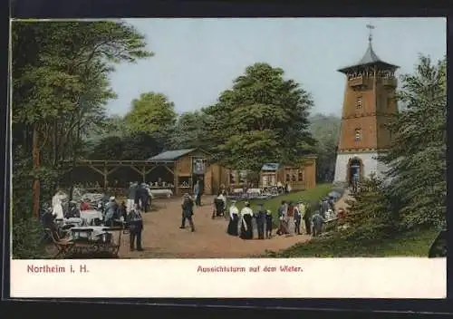 AK Northeim i. H., Gasthof und Aussichtsturm auf dem Wieter