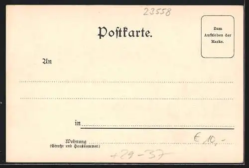 Passepartout-Lithographie Lübeck, Panoramablick auf die Stadt