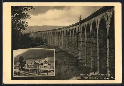 AK Altenbeken, Bahnhof, Viadukt beim Bahnhof