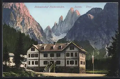 AK Sexten, Hotel Dolomitenhof Fischleinboden