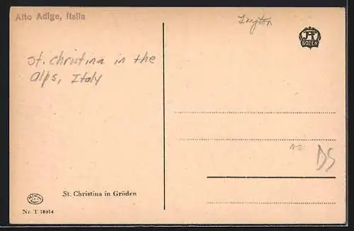 AK St. Christina in Gröden, Partie an der Kirche