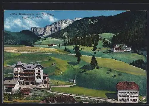 AK Selva di Val Gardena, Hotel Wolkenstein mit Fischburg