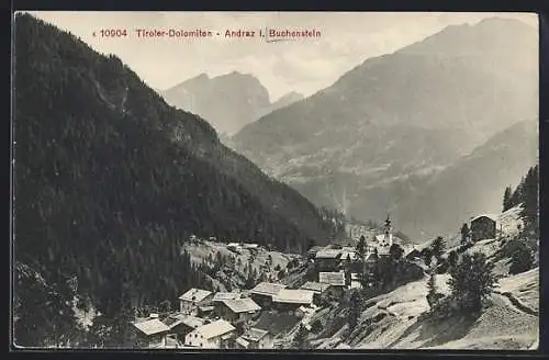 AK Andraz, Ortsansicht mit Tiroler Dolomiten