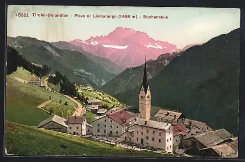 AK Buchenstein /Tiroler Dolomiten, Ortsansicht mit Talblick