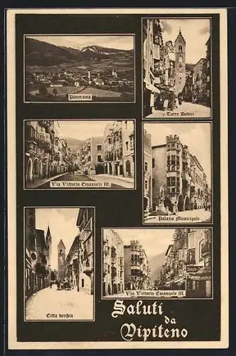 AK Vipiteno, Panorama, Via Vittorio Emanuele III., Citta vecchia, Torre Dodici, Palazzo Municipale