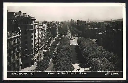 AK Barcelona, Paseo de Gracia hacia el mar