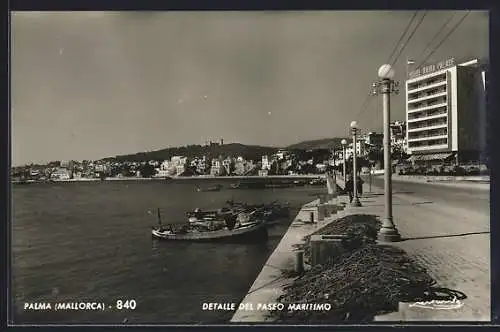 AK Palma de Mallorca, Detalle del Paseo Maritimo, Hotel Bahia Palace