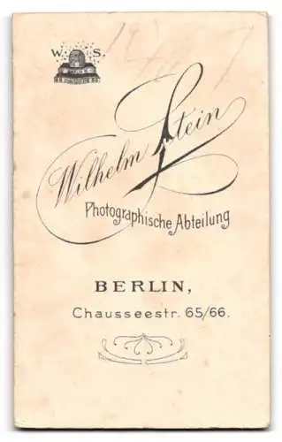 Fotografie Wilhelm Stein, Berlin, Chausseestr. 65 /66, Ältere Dame im Kleid mit verziertem Revers