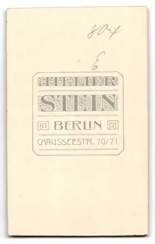 Fotografie Wilhelm Stein, Berlin, Chaussee Str. 70 /71, Junger Mann im dreiteiligen Anzug mit einer Fliege