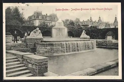 AK Baden-Baden, Josefinen-Brunnen in den Gönner-Anlagen