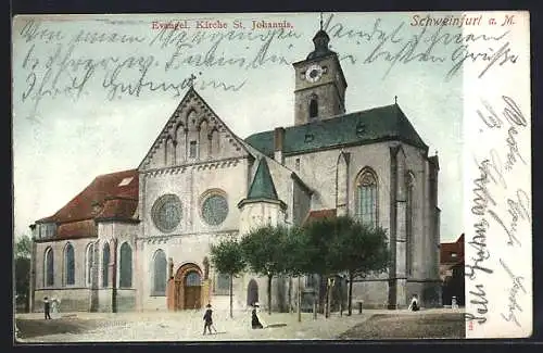 AK Schweinfurt a. M., Evangel. Kirche St. Johannis