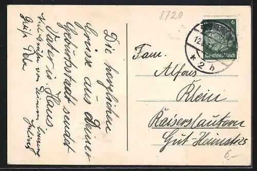 AK Schweinfurt a. M., Blick zur St. Johanniskirche