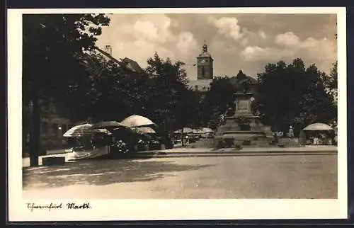 AK Schweinfurt a. M., Markt und Denkmal