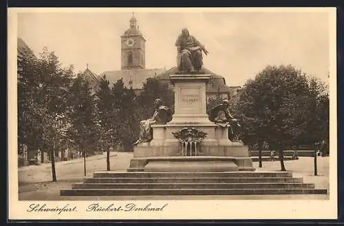 AK Schweinfurt, Partie am Rückert-Denkmal