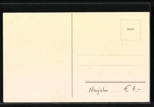 Präge-AK Neujahr, Verschneite Kirche im Wald