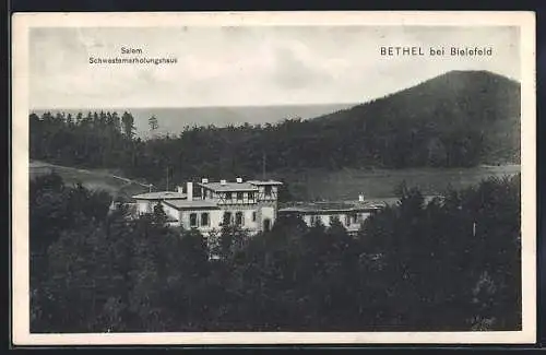 AK Bethel bei Bielefeld, Schwesternerholungshaus Salem mit Umgebung aus der Vogelschau