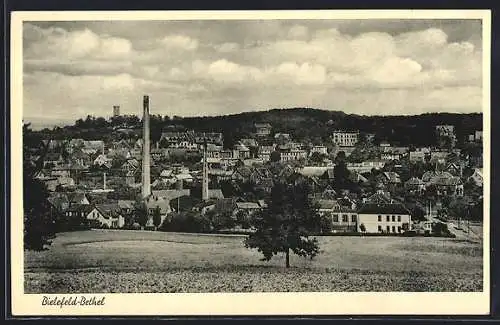 AK Bielefeld-Bethel, Ortsansicht von einer Wiese aus