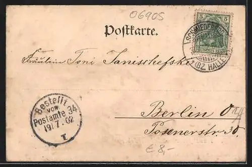 AK Moorbad Schmiedeberg / Halle, Totalansicht vom Wasser aus