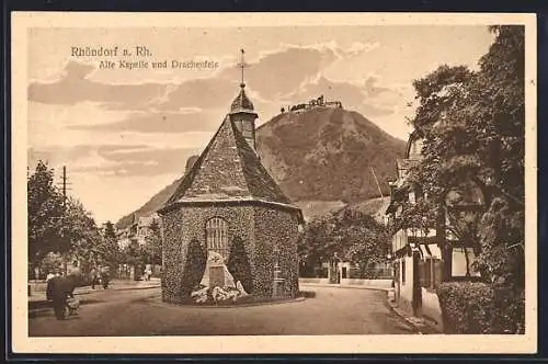 AK Rhöndorf a. Rh., Alte Kapelle und Drachenfels