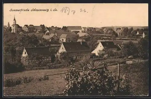 AK Schmannewitz i. Sa., Ortsansicht aus der Vogelschau