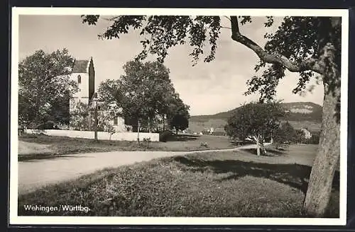 AK Wehingen, Ortsansicht mit Kirche